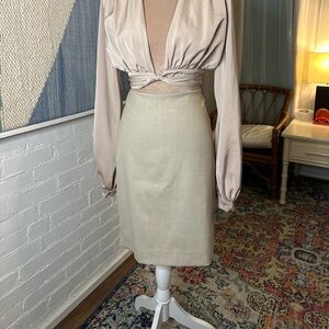 The Limited Collection Tan Business Style Pencil Skirt